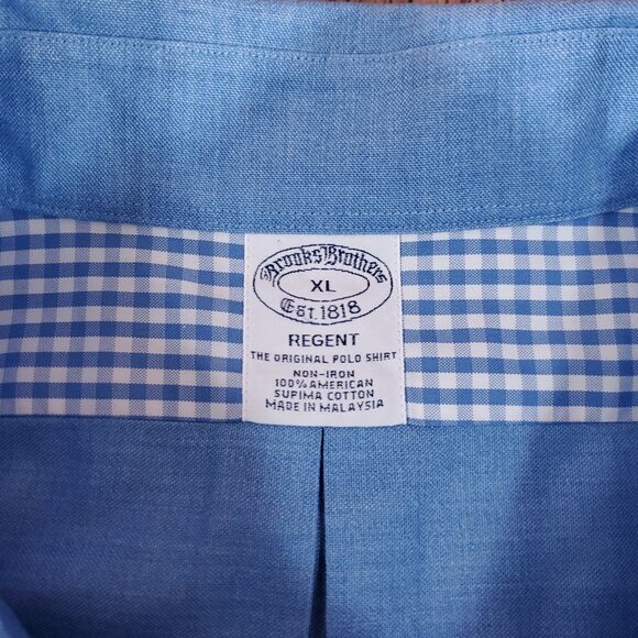 Brooks Brothers Regent Mens XL The Original Polo Shirt Blue LS Button Down Shirt - Picture 8 of 12